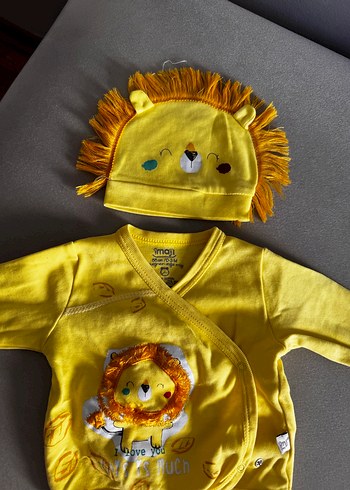 Sarı Aslan Desenli Bebek Takımı - Görsel 2