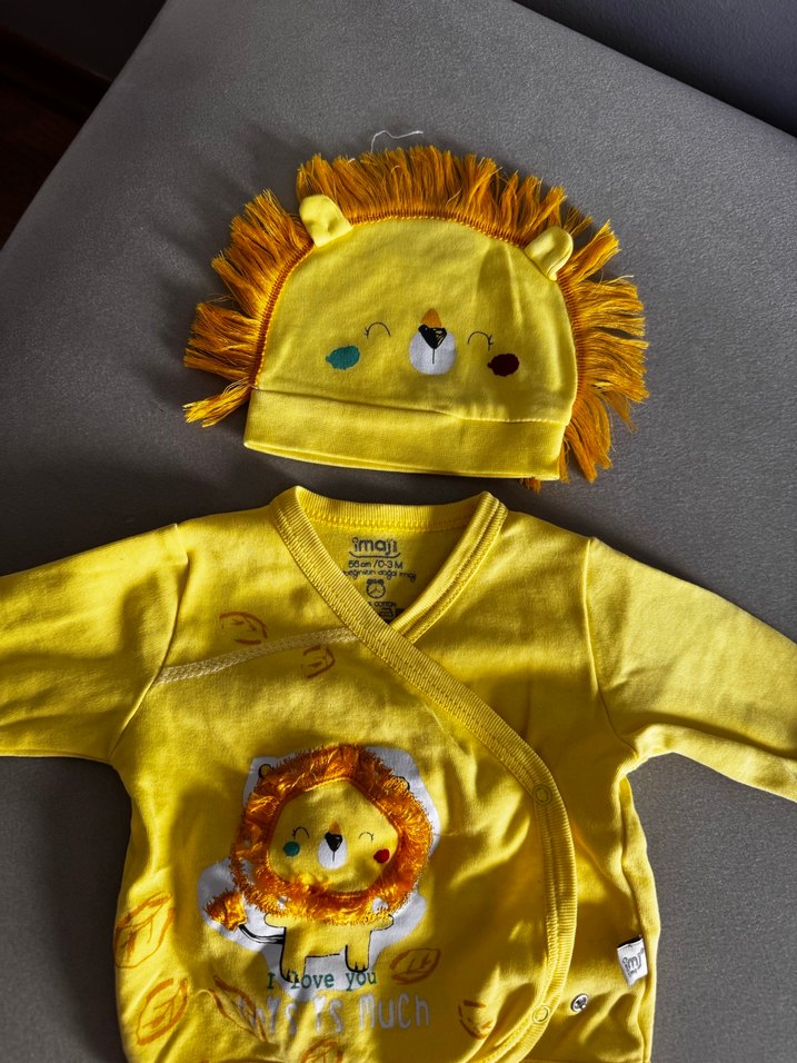 Sarı Aslan Desenli Bebek Takımı - Görsel 2