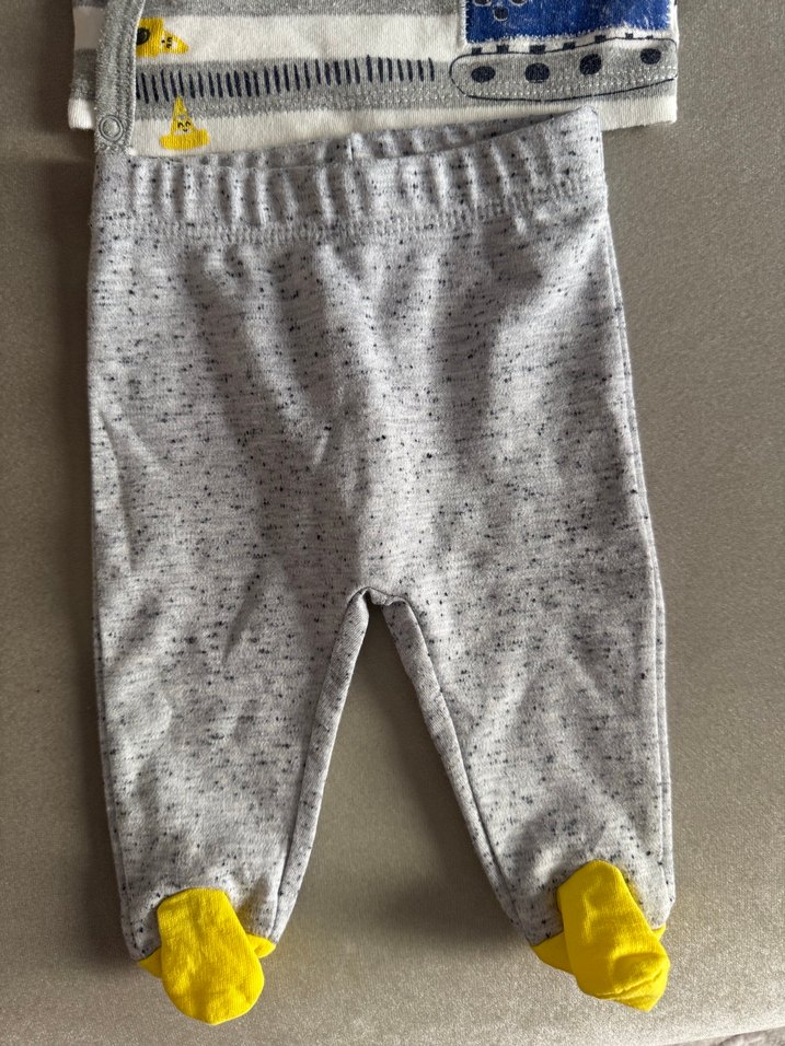 Gri Bebek Takımı Uzun Kollu, Düğmeli - Görsel 3