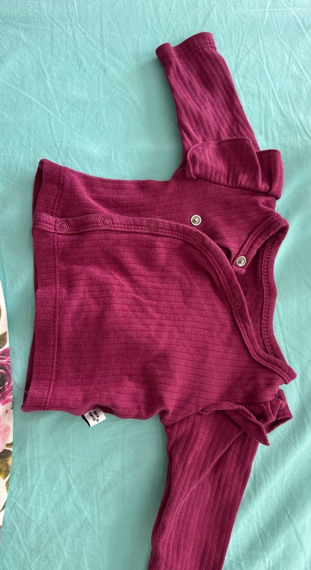 Kız Bebek Uzun Kollu Çiçekli Dantel Takım 0-3 ay - Görsel 3