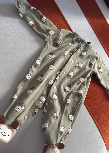 Düğmeli Uzun Kollu Bebek Tulum 0-3 ay - Görsel 3