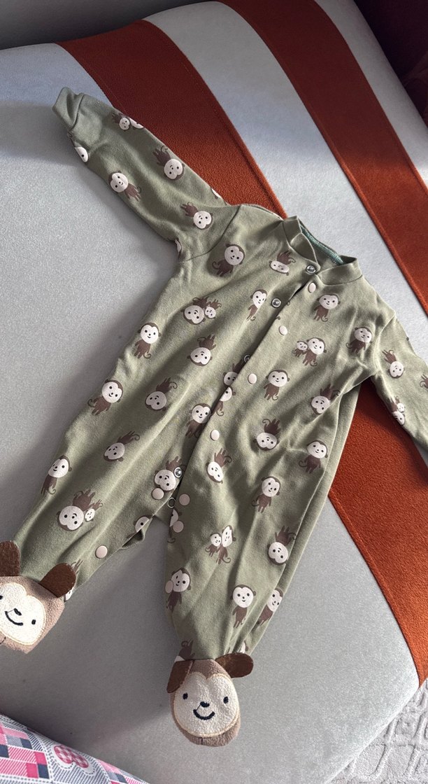 Düğmeli Uzun Kollu Bebek Tulum 0-3 ay - Görsel 3