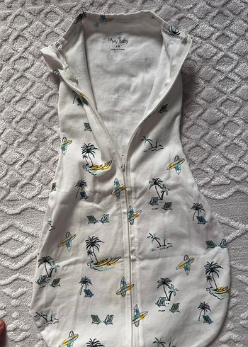 Gri Beyaz Desenli Bebek Kundak Uyku Tulumu - Görsel 2