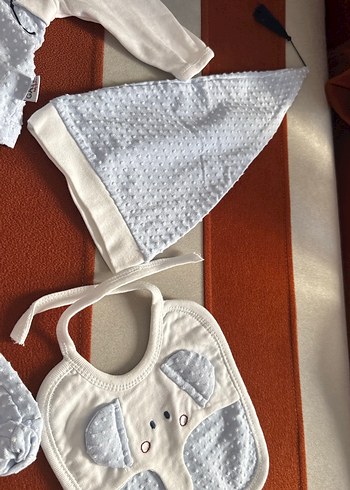 Bohem Tarzı Beyaz Gri Bebek Takımı 0-3 ay - Görsel 3