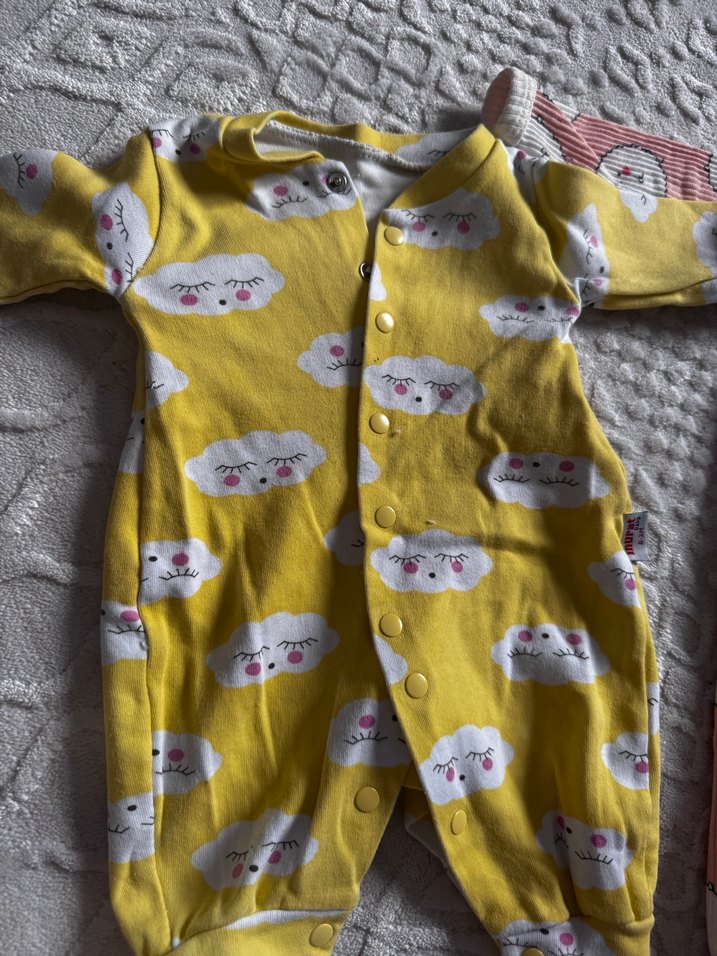 Kız Çocuk Renkli Örme Desenli Pijama 0-3 ay - Görsel 4