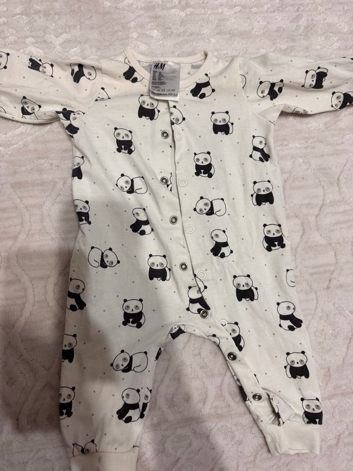 Uzun Kollu Gri Zebra Desenli Erkek kız bebek tulum - Görsel 5