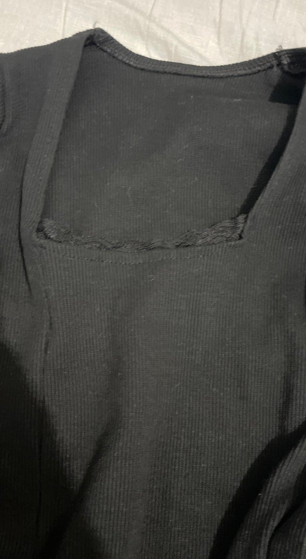 Siyah V Yakalı Uzun Kollu Midi Elbise - Görsel 3