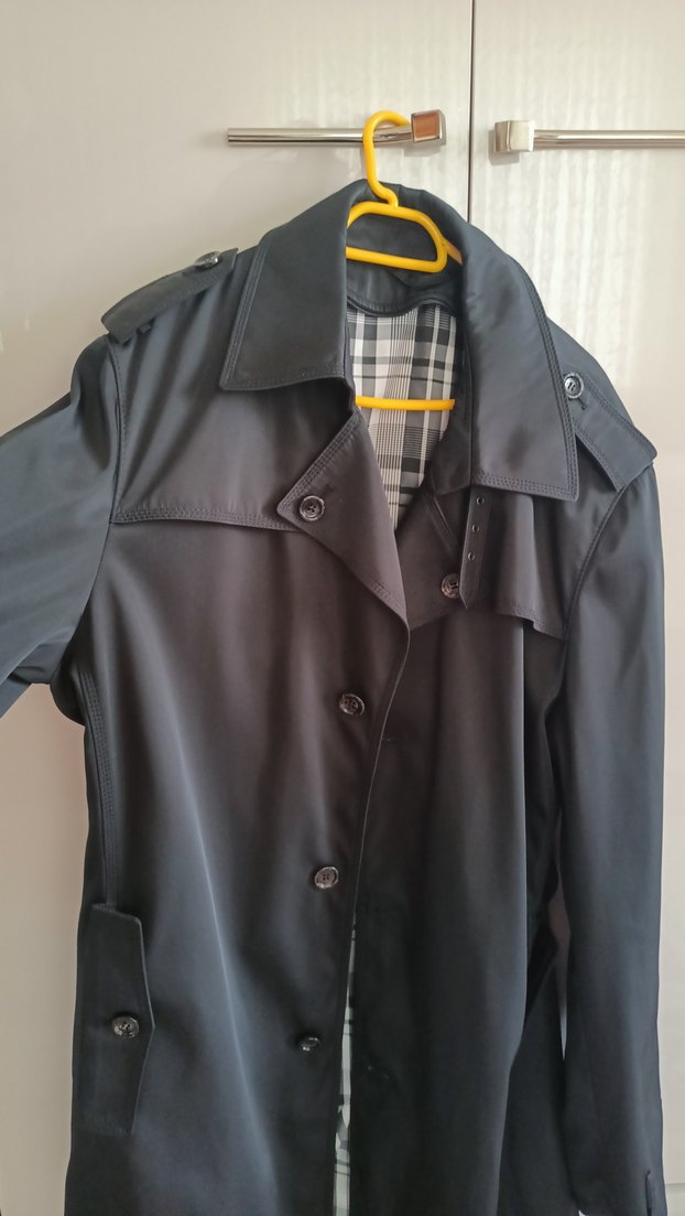 Gri Erkek Midi Boy Düğmeli Trençkot - Görsel 2