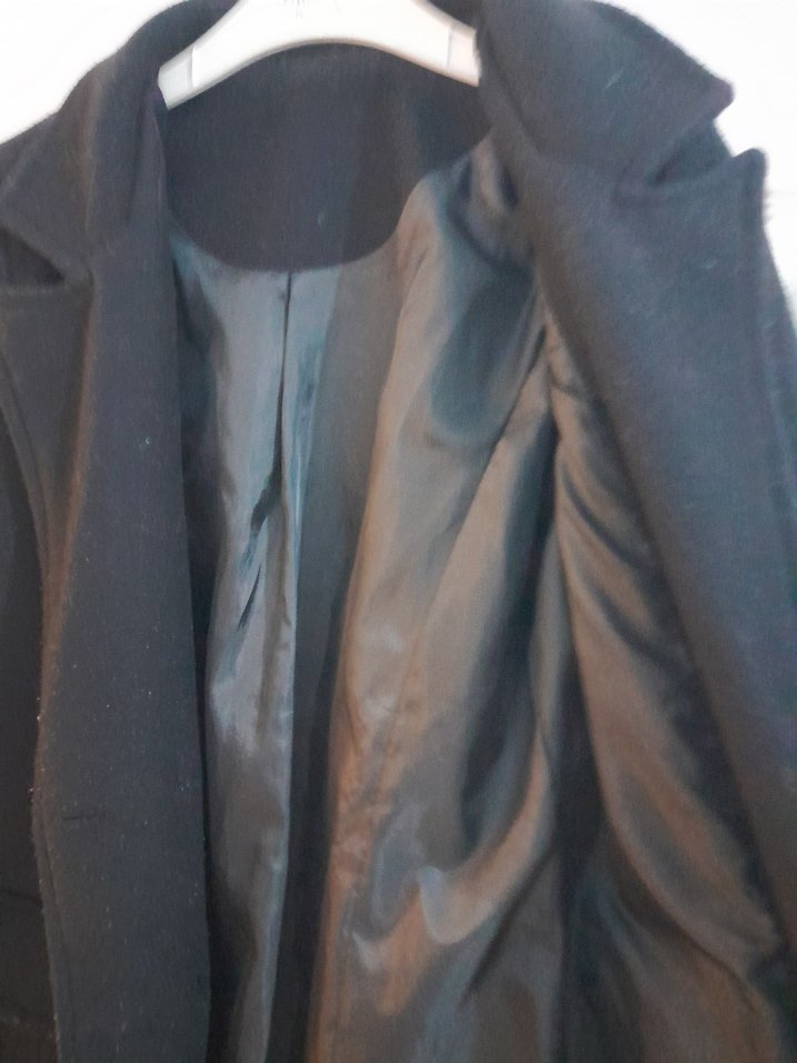 Siyah Modern Klasik Midi Kadın Kaban - Görsel 4