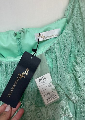 Turkuaz Dantel Mini Bohem Uzun Kollu Elbise - Görsel 2