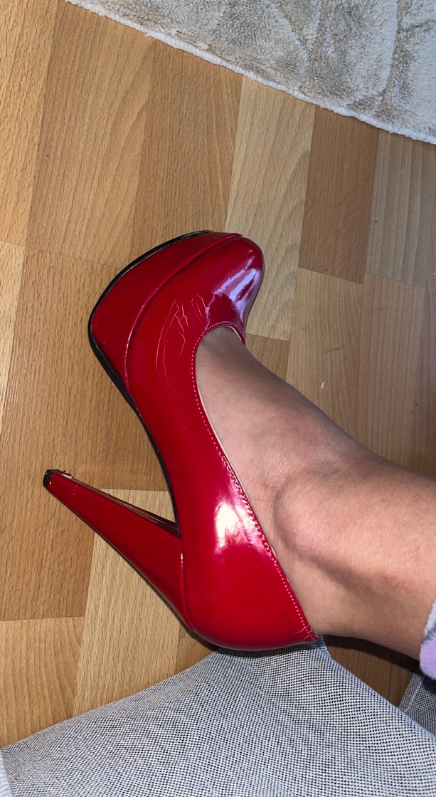 Parlak Kırmızı Stiletto Topuklu Kadın Ayakkabı - Görsel 2