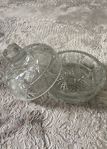 Gri Beyaz Kesme Cam Vazo - Görsel 3