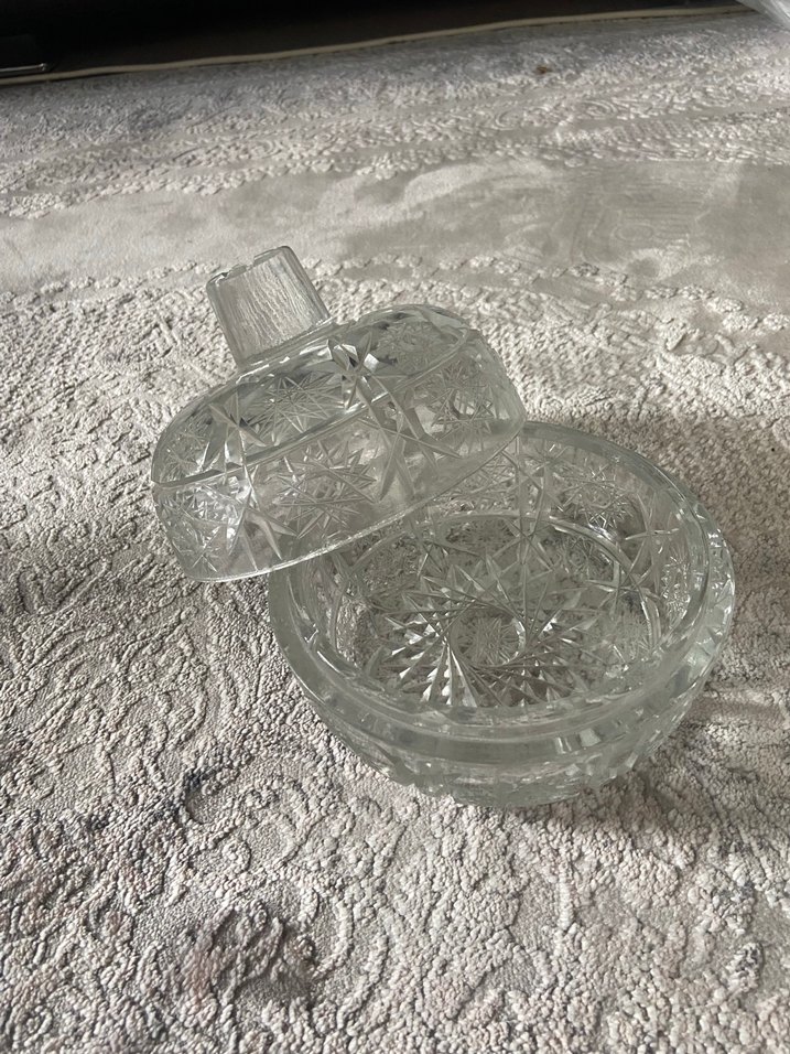 Gri Beyaz Kesme Cam Vazo - Görsel 5