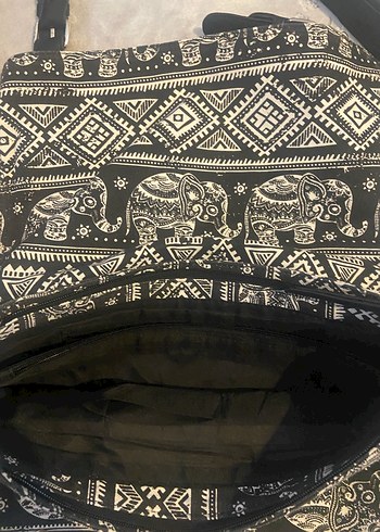 Siyah Desenli Kadın Bohem Çapraz Çanta - Görsel 2