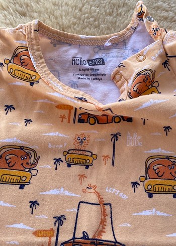 Baskılı Kısa Kollu Bebek Tulum - Görsel 2