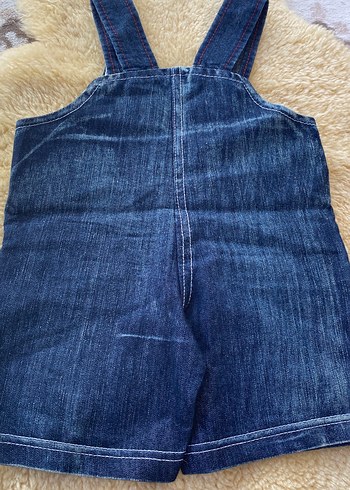 Nakışlı Mavi Erkek Kot Salopet - Görsel 2