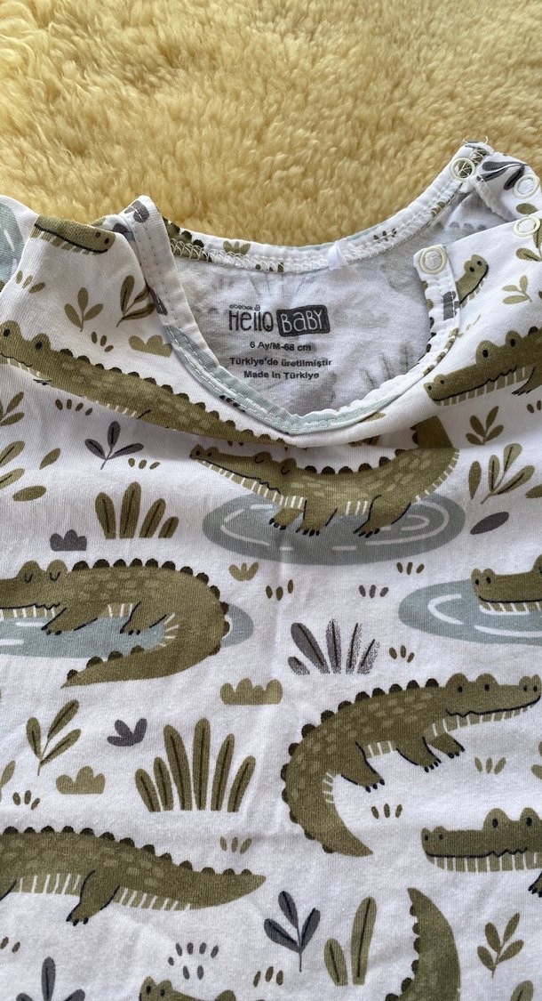 Gri Kısa Kollu Bebek Tulum - Görsel 2