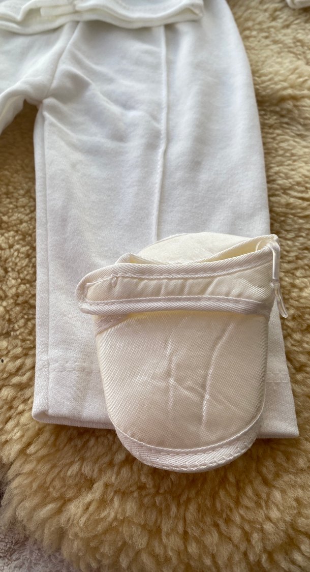 Bebek Erkek Beyaz Pamuklu Takım - Görsel 3