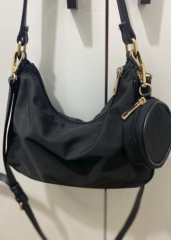 Siyah Deri Kemer ve Mini Cüzdan Detaylı Kadın Çanta - Görsel 2