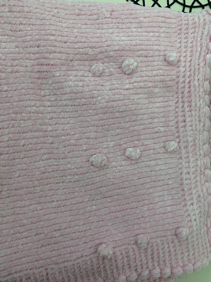 Parlak Pembe El Örgüsü Çocuk Battaniyesi - Görsel 3