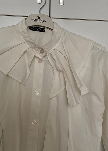 Düğmeli Uzun Kollu Keten Beyaz Gömlek - Görsel 13