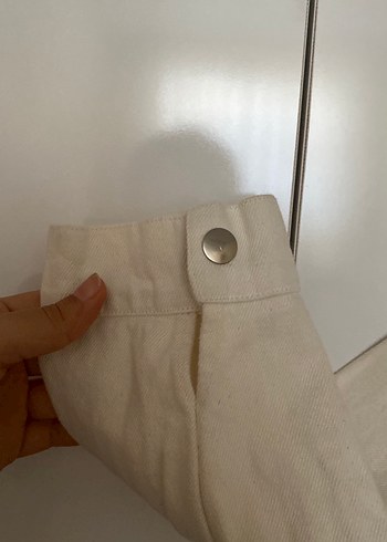 Bej Düğmeli Uzun Kollu Keten Gömlek - Görsel 8