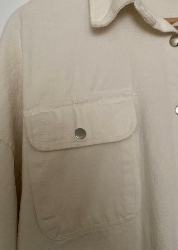 Bej Düğmeli Uzun Kollu Keten Gömlek - Görsel 2