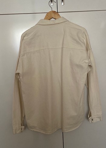 Bej Düğmeli Uzun Kollu Keten Gömlek - Görsel 9