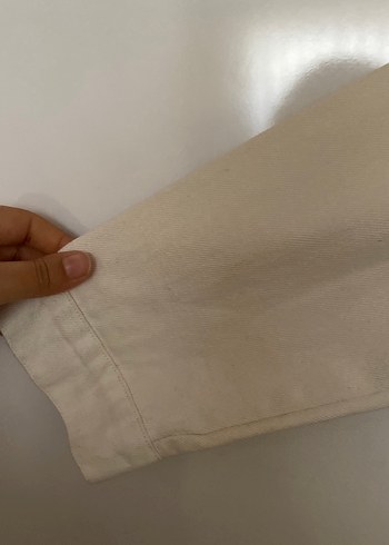 Bej Düğmeli Uzun Kollu Keten Gömlek - Görsel 7