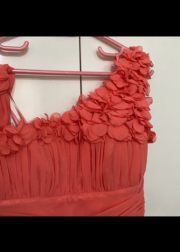 Pudra Pembe Drapeli Uzun Abiye Elbise - Görsel 2