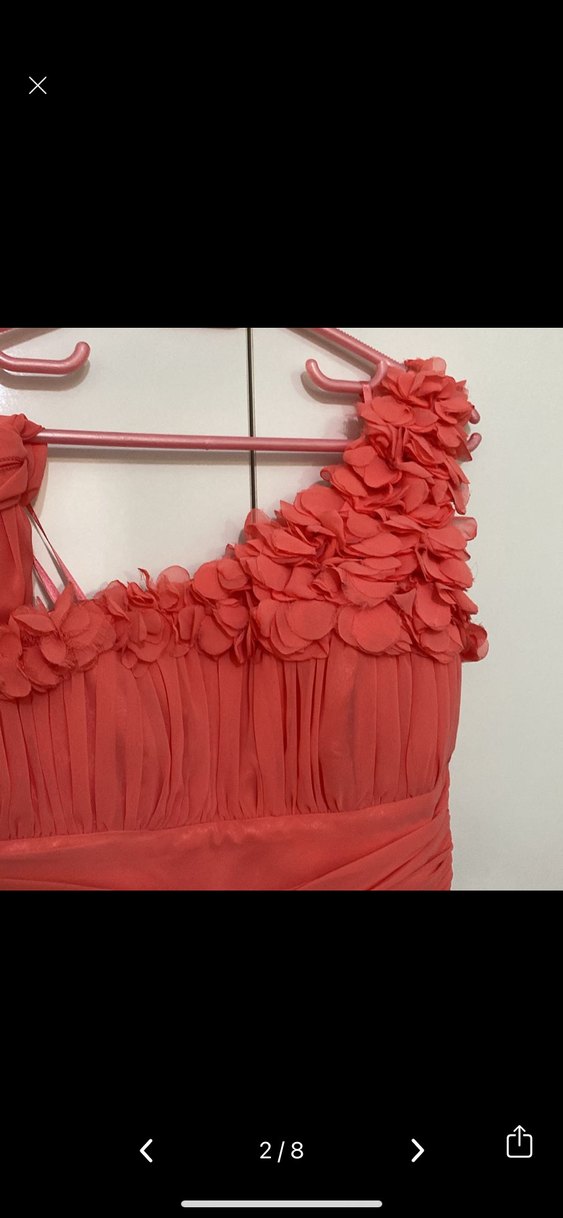 Pudra Pembe Drapeli Uzun Abiye Elbise - Görsel 2