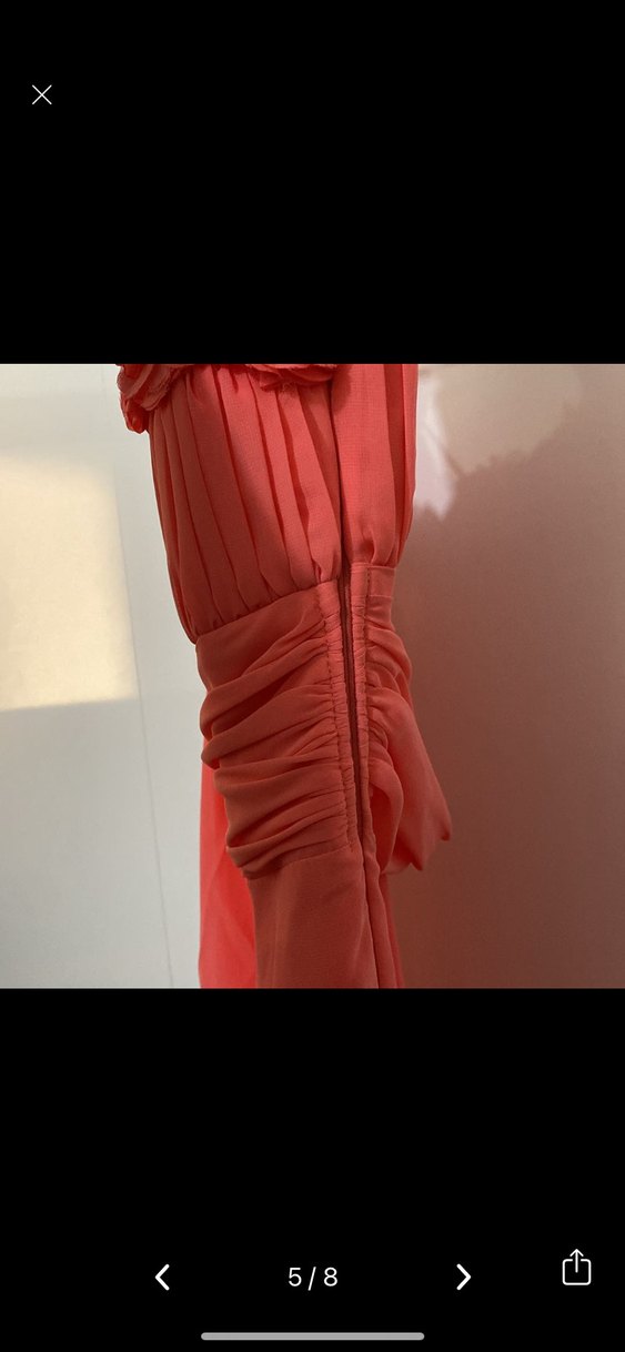 Pudra Pembe Drapeli Uzun Abiye Elbise - Görsel 5