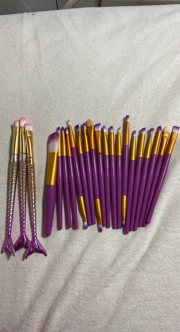 Mor Renkli Makyaj Fırçaları Seti - Görsel 2