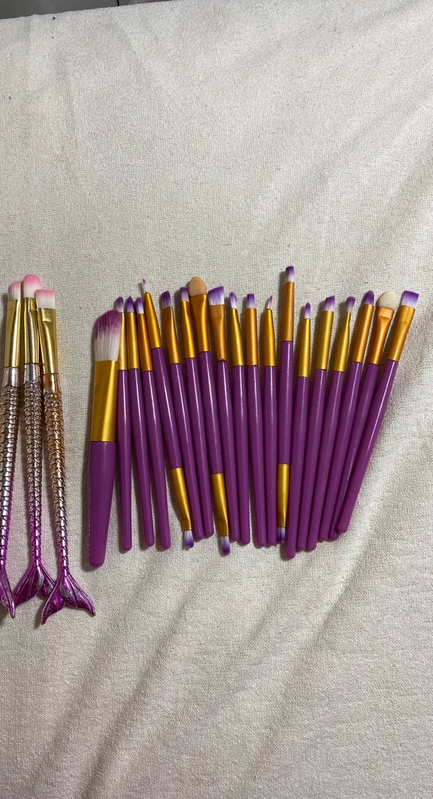Mor Renkli Makyaj Fırçaları Seti - Görsel 4