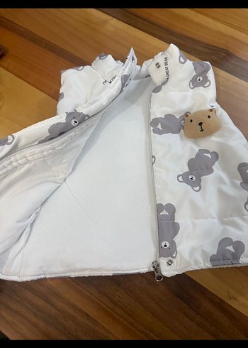 Kız Çocuk Ayıcık Desenli Düğmeli Yelek - Görsel 2