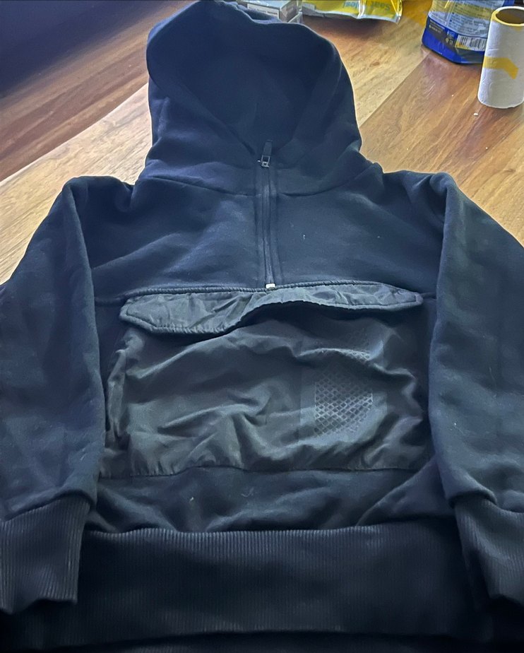 Siyah Fermuarlı Kapüşonlu erkek çocuk Sweatshirt - Görsel 3