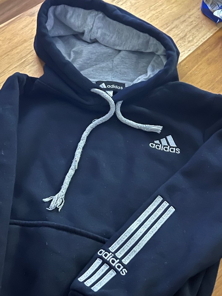 Adidas Kapüşonlu Erkek Sweatshirt Gri - Görsel 2