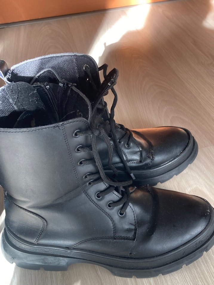 Siyah Deri Gotik Stiletto Topuklu Kadın Bot - Görsel 3