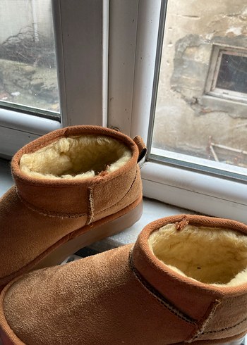 Kahverengi Süet Kürklü Kadın Dolgu Topuk Bot - Görsel 3