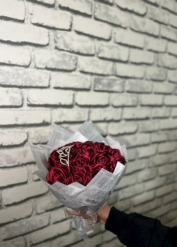 Bordo Payetli Saten Çiçek Saç Aksesuarı - Görsel 2