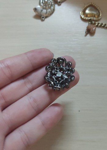 Kırmızı Parlak Taşlı Vintage Kolye ucu - Görsel 2