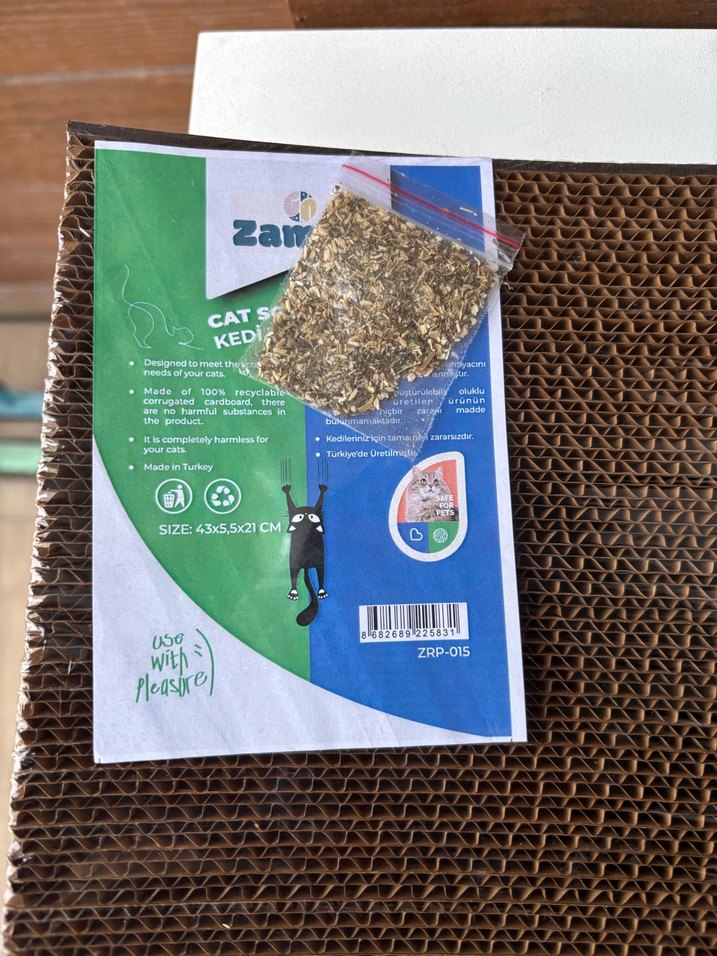 Kedi Tırmalama Kartonu | Kedi Nanesi Hediyeli - Görsel 4