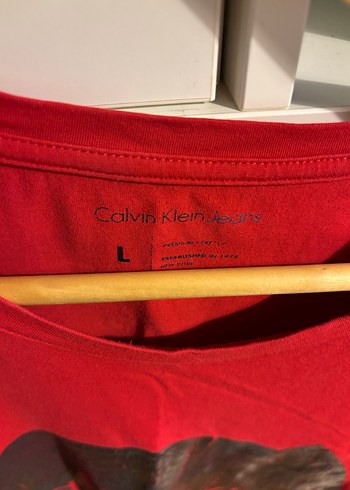 Calvin Klein Kırmızı Baskılı Pamuklu Hamile Tişört - Görsel 3