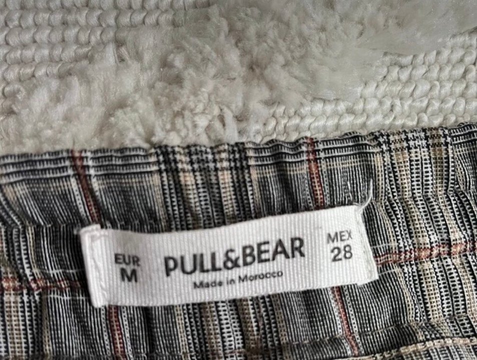 Pull&Bear Gri Ekose Desenli Vintage Pantolon - Görsel 2