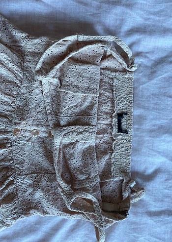 Düğmeli V Yakalı Keten Mini Tulum - Görsel 5