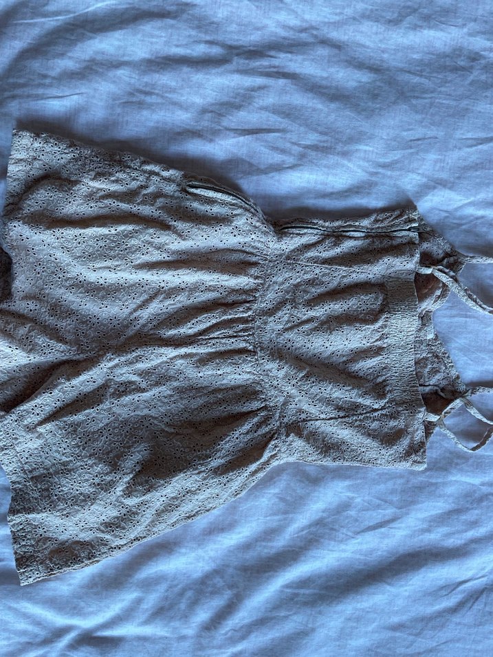 Düğmeli V Yakalı Keten Mini Tulum - Görsel 4