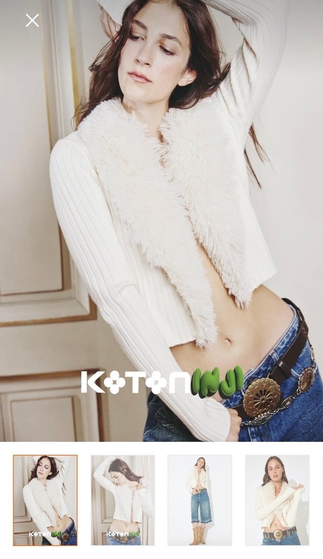 Beyaz Kürklü Boğazlı Kadın hırka - Görsel 3