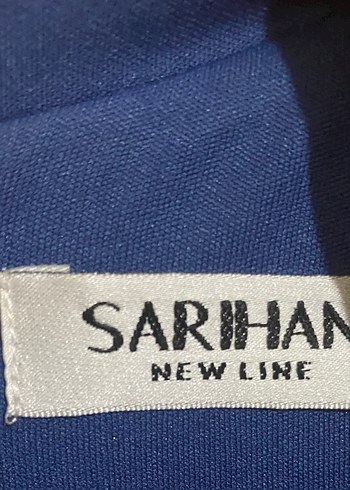 Uzun Kollu İşlemeli Mavi Abiye Elbise - Görsel 7