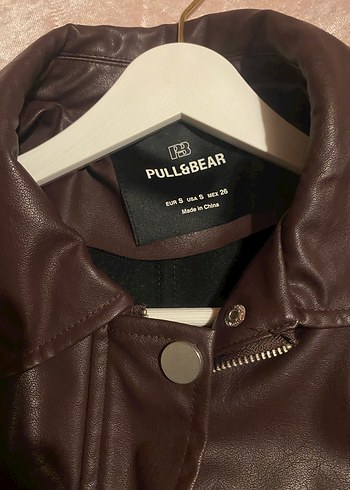 Düğmeli Bordo Deri Kadın Ceket - Görsel 2