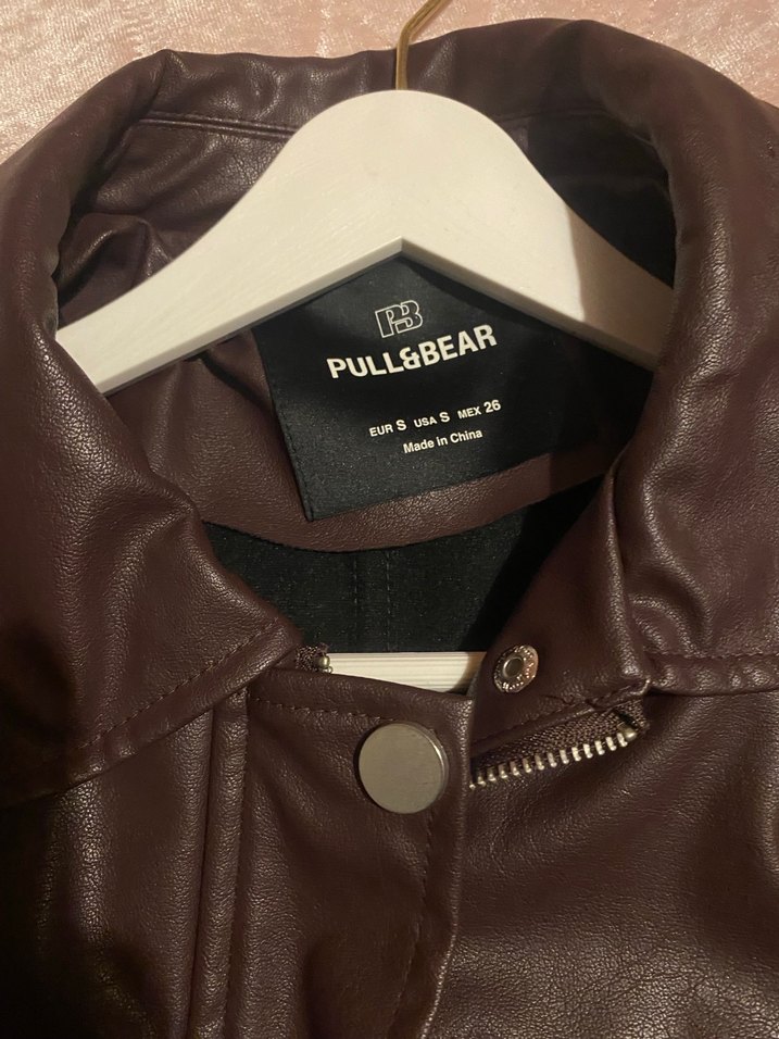 Düğmeli Bordo Deri Kadın Ceket - Görsel 2